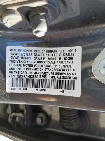 Photo 10 from auction – 2011 HONDA CIVIC EX with VIN 19XFA1F83BE010395