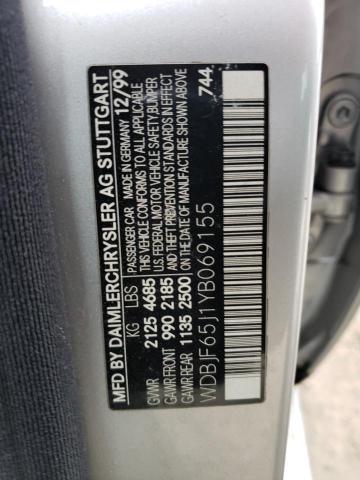 Photo 10 from auction – 2000 MERCEDES-BENZ E 320 with VIN WDBJF65J1YB069155