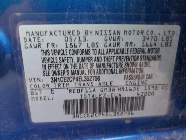 Photo 10 from auction – 2014 NISSAN VERSA NOTE with VIN 3N1CE2CP4EL352756