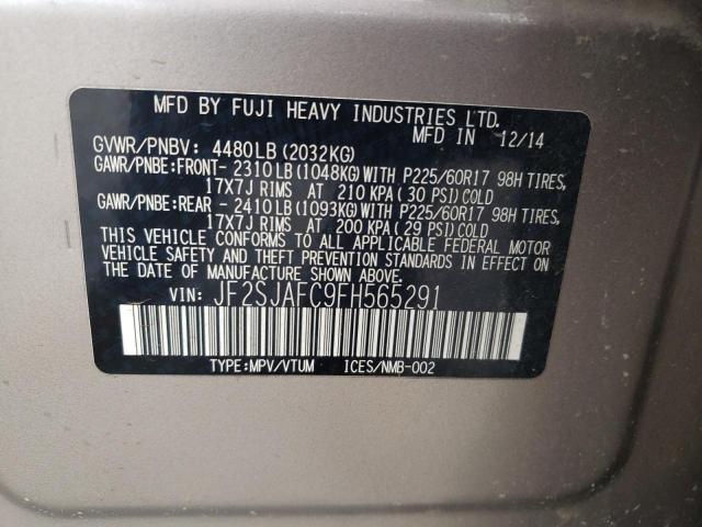 Photo 10 from auction – 2015 SUBARU FORESTER 2 with VIN JF2SJAFC9FH565291
