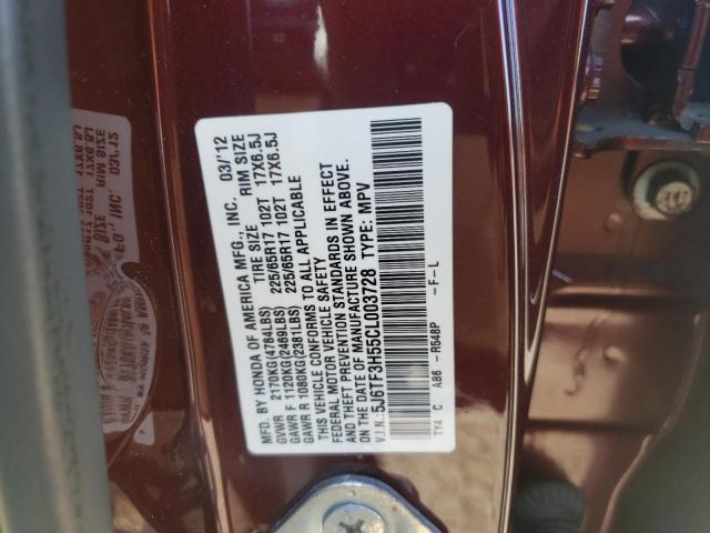 Photo 10 from auction – 2012 HONDA CROSSTOUR with VIN 5J6TF3H55CL003728