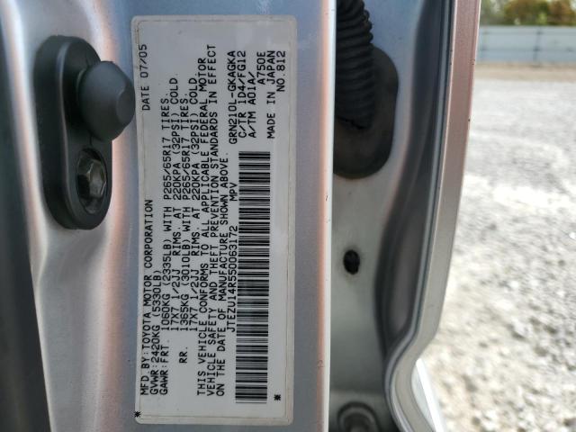 Photo 10 from auction – 2005 TOYOTA 4RUNNER SR with VIN JTEZU14R550063172