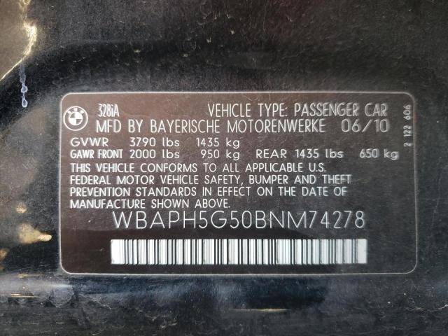 Photo 10 from auction – 2011 BMW 328 I SULE with VIN WBAPH5G50BNM74278