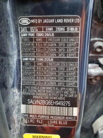 Photo 10 from auction – 2014 LAND ROVER RANGE ROVE with VIN SALVN2BG6EH949275