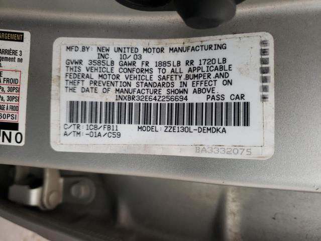 Photo 10 from auction – 2004 TOYOTA COROLLA CE with VIN 1NXBR32E64Z256694