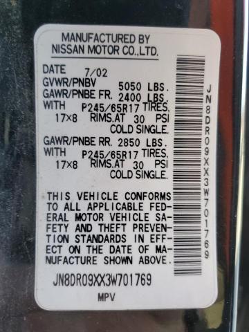 Photo 10 from auction – 2003 NISSAN PATHFINDER with VIN JN8DR09XX3W701769