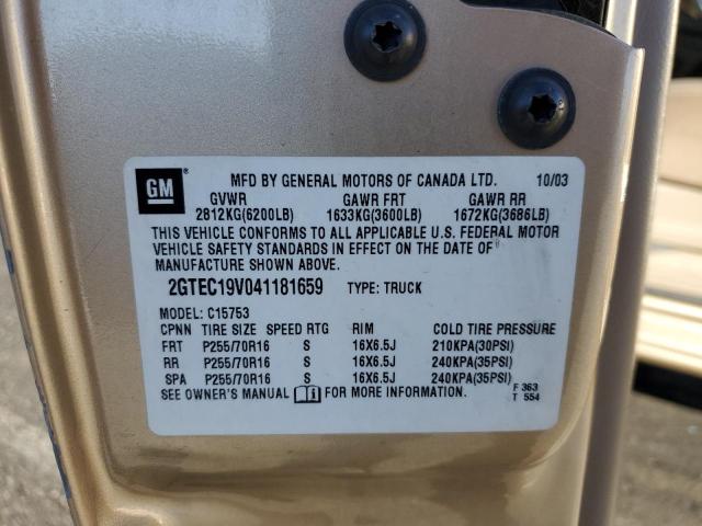 Photo 10 from auction – 2004 GMC NEW SIERRA with VIN 2GTEC19V041181659