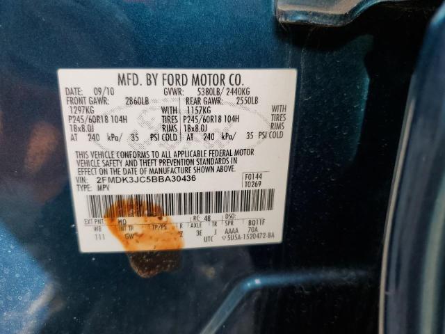 Photo 10 from auction – 2011 FORD EDGE SEL with VIN 2FMDK3JC5BBA30436