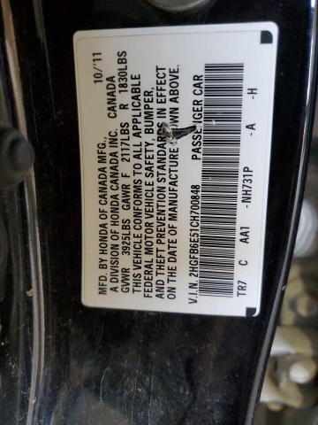 Photo 10 from auction – 2012 HONDA CIVIC SI with VIN 2HGFB6E51CH700848