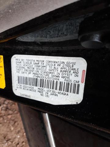 Photo 10 from auction – 2002 LEXUS LS 430 with VIN JTHBN30F820072484
