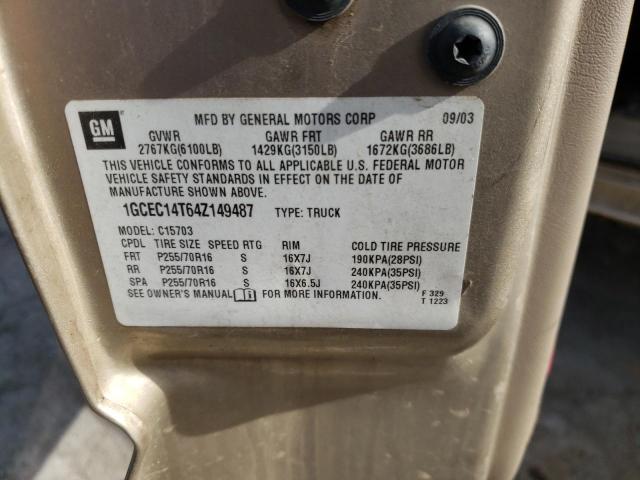 Photo 10 from auction – 2004 CHEVROLET SILVERADO with VIN 1GCEC14T64Z149487