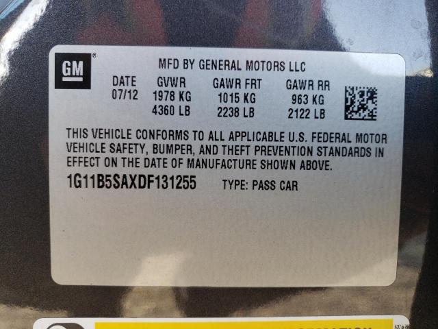 Photo 10 from auction – 2013 CHEVROLET MALIBU LS with VIN 1G11B5SAXDF131255