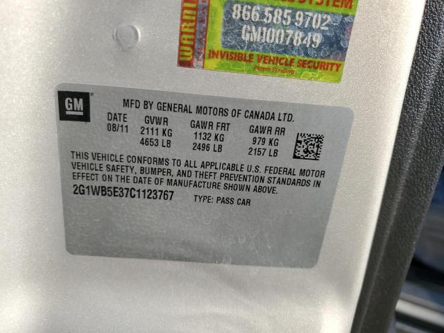Photo 10 from auction – 2012 CHEVROLET IMPALA LT with VIN 2G1WB5E37C1123767