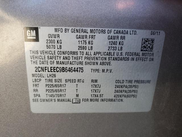 Photo 10 from auction – 2011 CHEVROLET EQUINOX LT with VIN 2CNFLEEC9B6464475