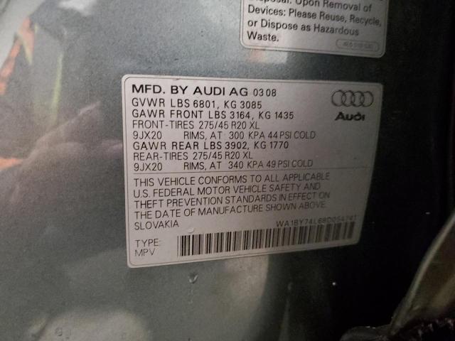 Photo 10 from auction – 2008 AUDI Q7 3.6 QUA with VIN WA1BY74L68D054741