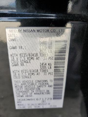Photo 10 from auction – 2015 NISSAN PATHFINDER with VIN 5N1AR2MN9FC671729