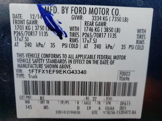 Photo 10 from auction – 2014 FORD F150 SUPER with VIN 1FTFX1EF9EKG43340