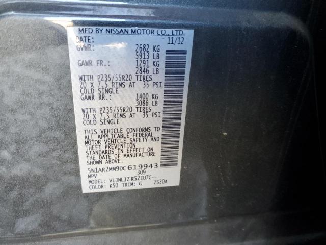 Photo 10 from auction – 2013 NISSAN PATHFINDER with VIN 5N1AR2MM9DC619943