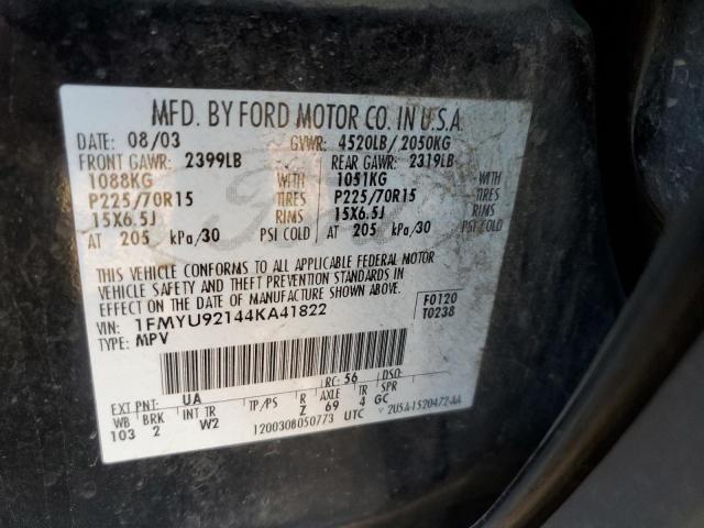 Photo 10 from auction – 2004 FORD ESCAPE XLS with VIN 1FMYU92144KA41822