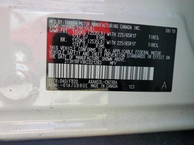 Photo 10 from auction – 2019 TOYOTA RAV4 LE with VIN 2T3H1RFVXKC021283