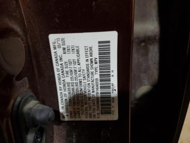 Photo 10 from auction – 2015 HONDA CR-V EXL with VIN 2HKRM4H79FH646959