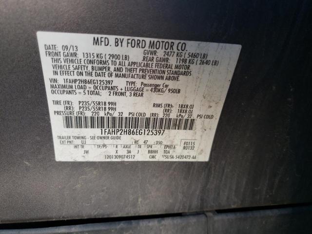 Zdjęcie 10 z aukcji – 2014 FORD TAURUS SEL z VIN 1FAHP2H86EG125397