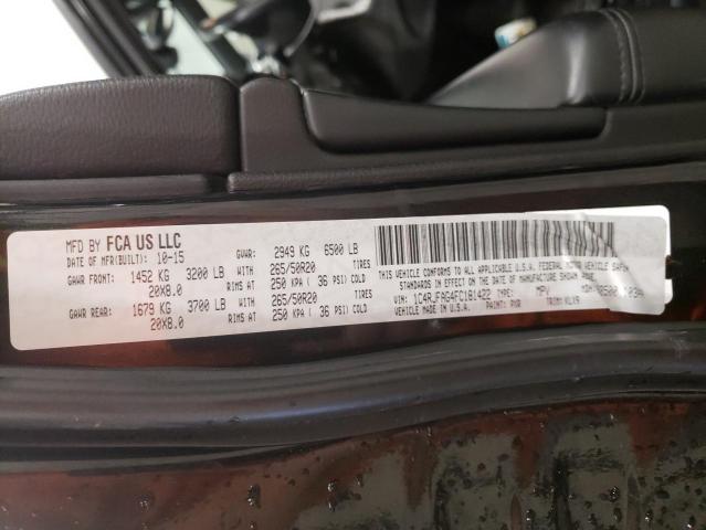Photo 10 from auction – 2015 JEEP GRAND CHER with VIN 1C4RJFAG4FC181422
