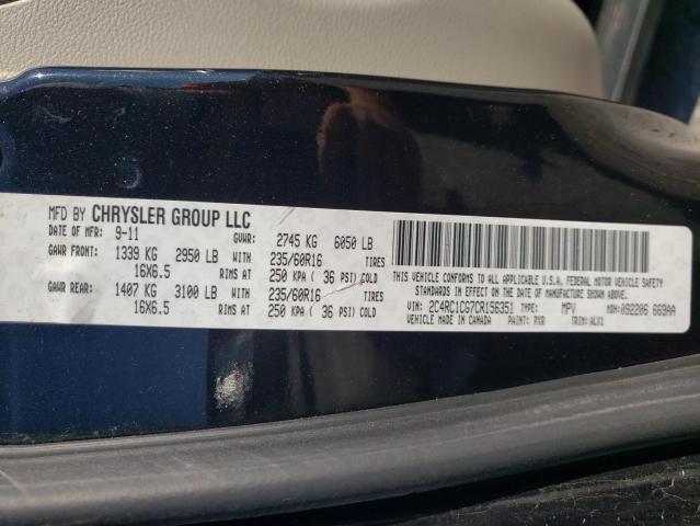 Photo 10 from auction – 2012 CHRYSLER TOWN & COU with VIN 2C4RC1CG7CR156351
