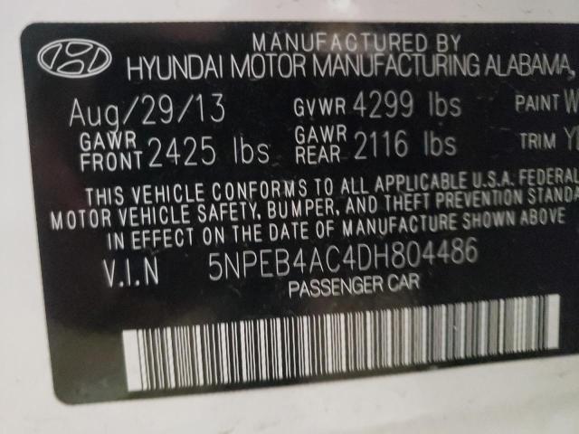 Photo 10 from auction – 2013 HYUNDAI SONATA GLS with VIN 5NPEB4AC4DH804486