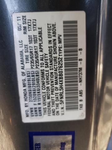 Photo 10 from auction – 2011 HONDA ODYSSEY EX with VIN 5FNRL5H4XBB076252