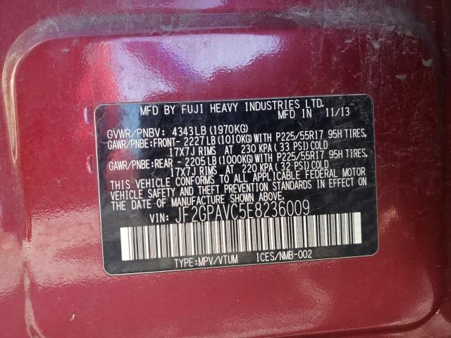 Photo 10 from auction – 2014 SUBARU XV CROSSTR with VIN JF2GPAVC5E8236009