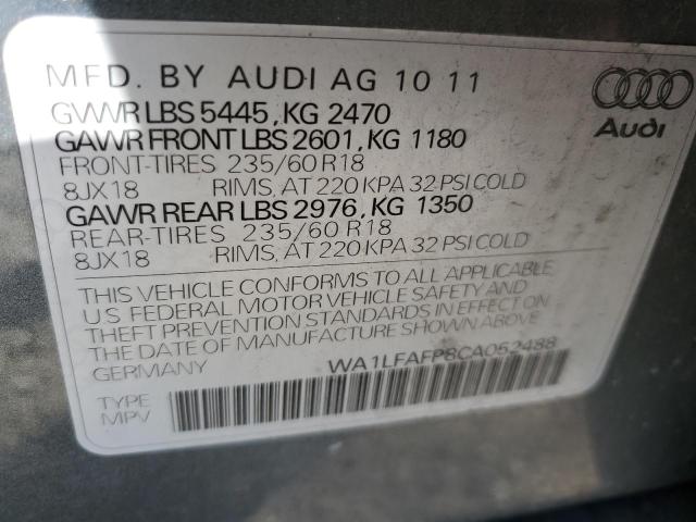 Photo 10 from auction – 2012 AUDI Q5 PREMIUM with VIN WA1LFAFP8CA052488