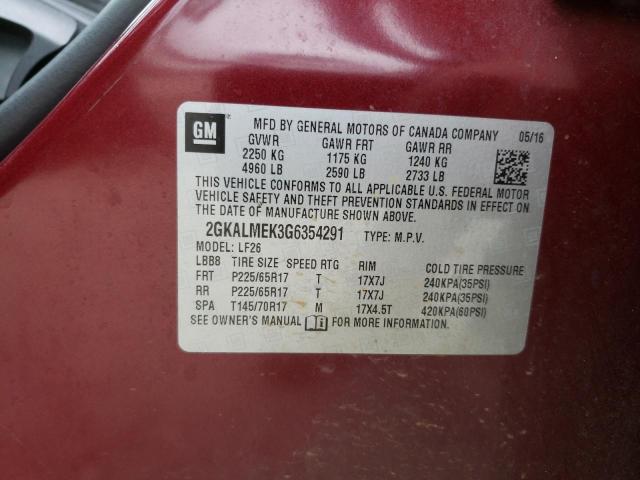 Photo 10 from auction – 2016 GMC TERRAIN SL with VIN 2GKALMEK3G6354291