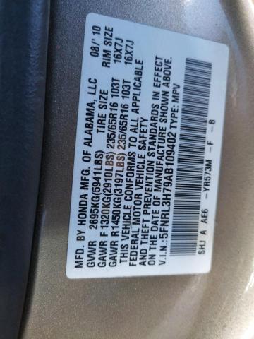 Photo 10 from auction – 2010 HONDA ODYSSEY EX with VIN 5FNRL3H79AB109402