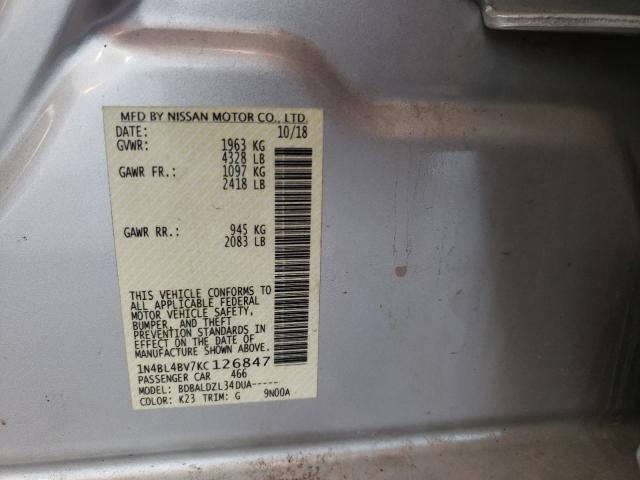 Photo 10 from auction – 2019 NISSAN ALTIMA S with VIN 1N4BL4BV7KC126847