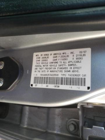 Photo 10 from auction – 2007 ACURA TL with VIN 19UUA66257A025590