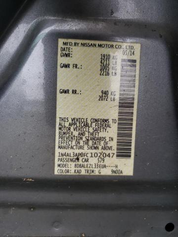 Photo 10 from auction – 2015 NISSAN ALTIMA 2.5 with VIN 1N4AL3AP0FC102047