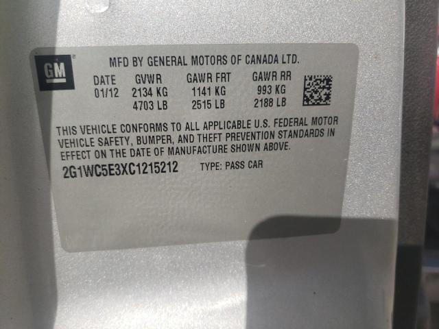 Photo 10 from auction – 2012 CHEVROLET IMPALA LTZ with VIN 2G1WC5E3XC1215212