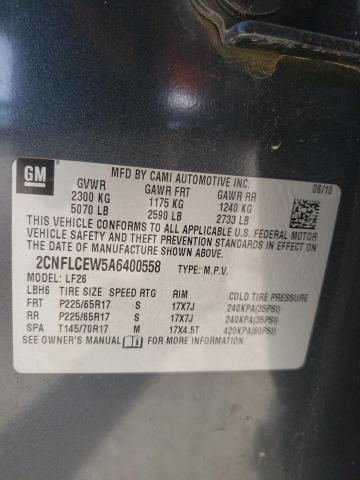 Photo 10 from auction – 2010 CHEVROLET EQUINOX LS with VIN 2CNFLCEW5A6400558