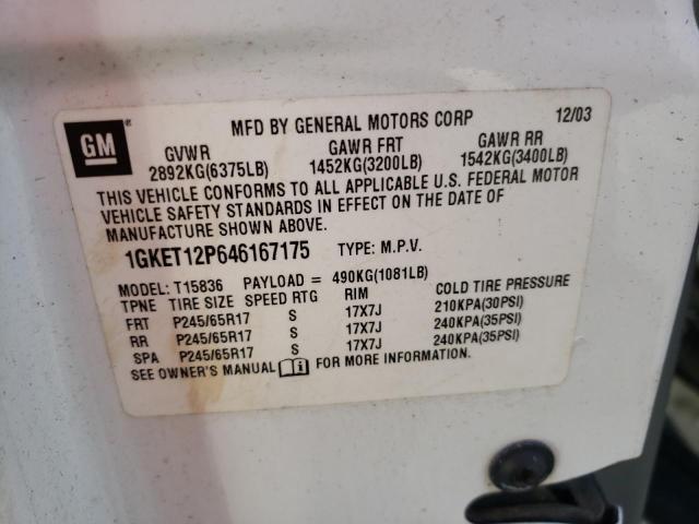 Photo 10 from auction – 2004 GMC ENVOY XUV with VIN 1GKET12P646167175