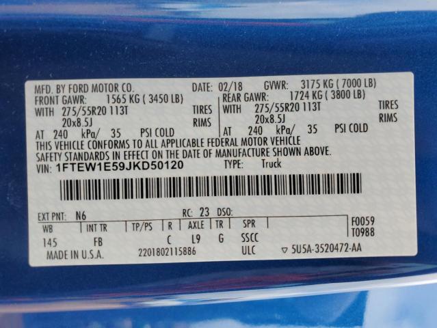 Photo 10 from auction – 2018 FORD F150 SUPER with VIN 1FTEW1E59JKD50120