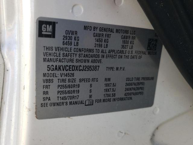 Photo 10 from auction – 2012 BUICK ENCLAVE with VIN 5GAKVCEDXCJ295387