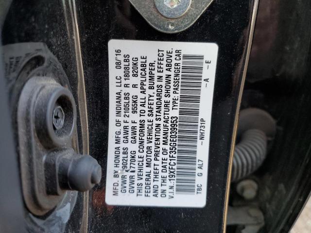 Photo 10 from auction – 2016 HONDA CIVIC with VIN 19XFC1F35GE039953