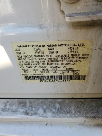 Photo 10 from auction – 2007 NISSAN ALTIMA 3.5 with VIN 1N4BL21E57C126875