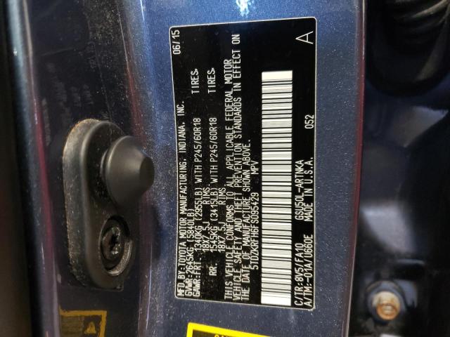 Photo 10 from auction – 2015 TOYOTA HIGHLANDER with VIN 5TDZKRFH6FS095429