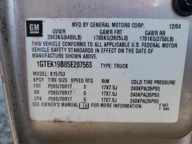 Photo 10 from auction – 2005 GMC NEW SIERRA with VIN 1GTEK19B85E207563