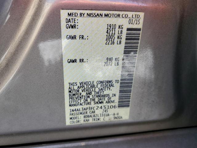 Photo 10 from auction – 2015 NISSAN ALTIMA 2.5 with VIN 1N4AL3AP3FC245106