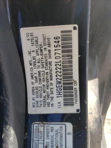 Photo 10 from auction – 2002 HONDA CIVIC DX with VIN 1HGEM22222L071546