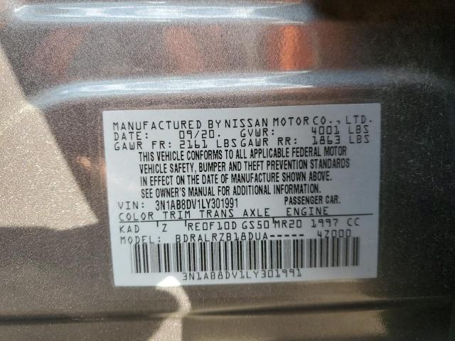 Photo 10 from auction – 2020 NISSAN SENTRA SR with VIN 3N1AB8DV1LY301991