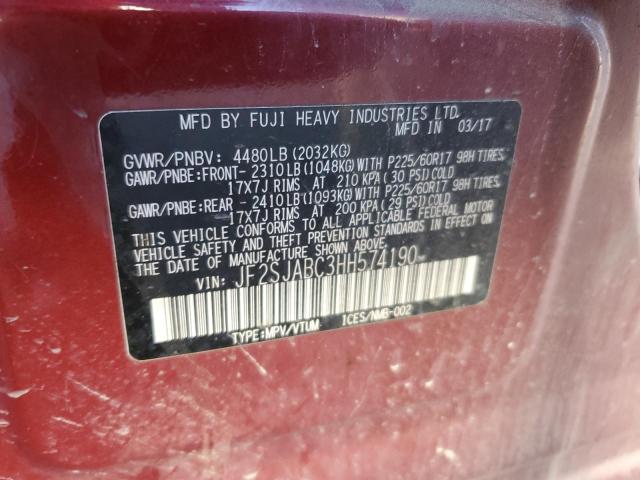 Photo 10 from auction – 2017 SUBARU FORESTER 2 with VIN JF2SJABC3HH574190